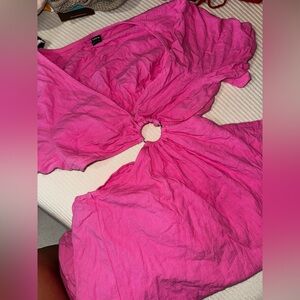 SHEIN Hot Pink Dress- Linen